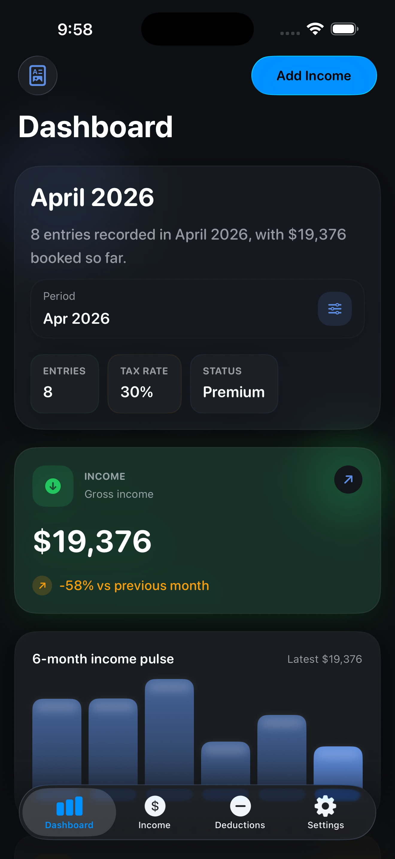 Finyx Ledger dashboard preview